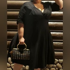 Unique vintage 5x black dress 1950s style size 26